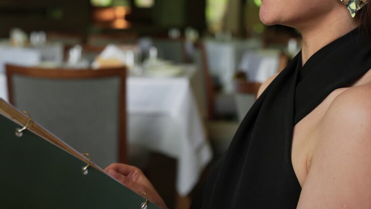 Woman sitting on the restaurant