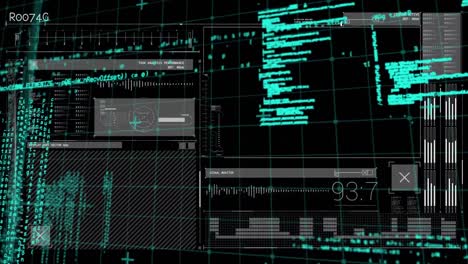animación del procesamiento de datos científicos sobre un fondo oscuro