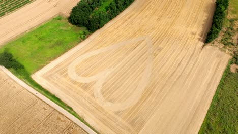 Heart-Shape-In-Golden-Grain-Field---Aerial-Drone-Shot