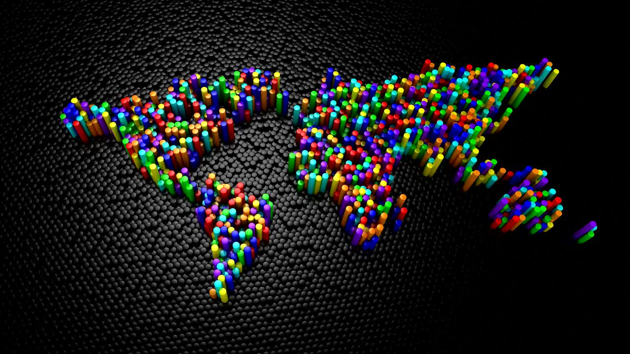 실린더는 세계 지도를 형성했습니다.