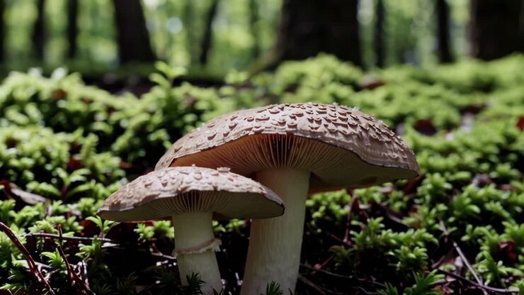 Mushrooms in a Forest