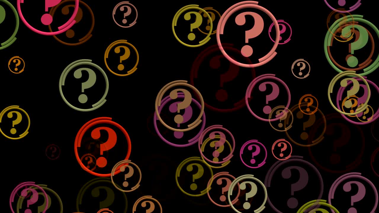 el concepto de los signos de interrogación coloridos