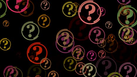 Concept of colorful question marks
