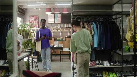 two friends in a store