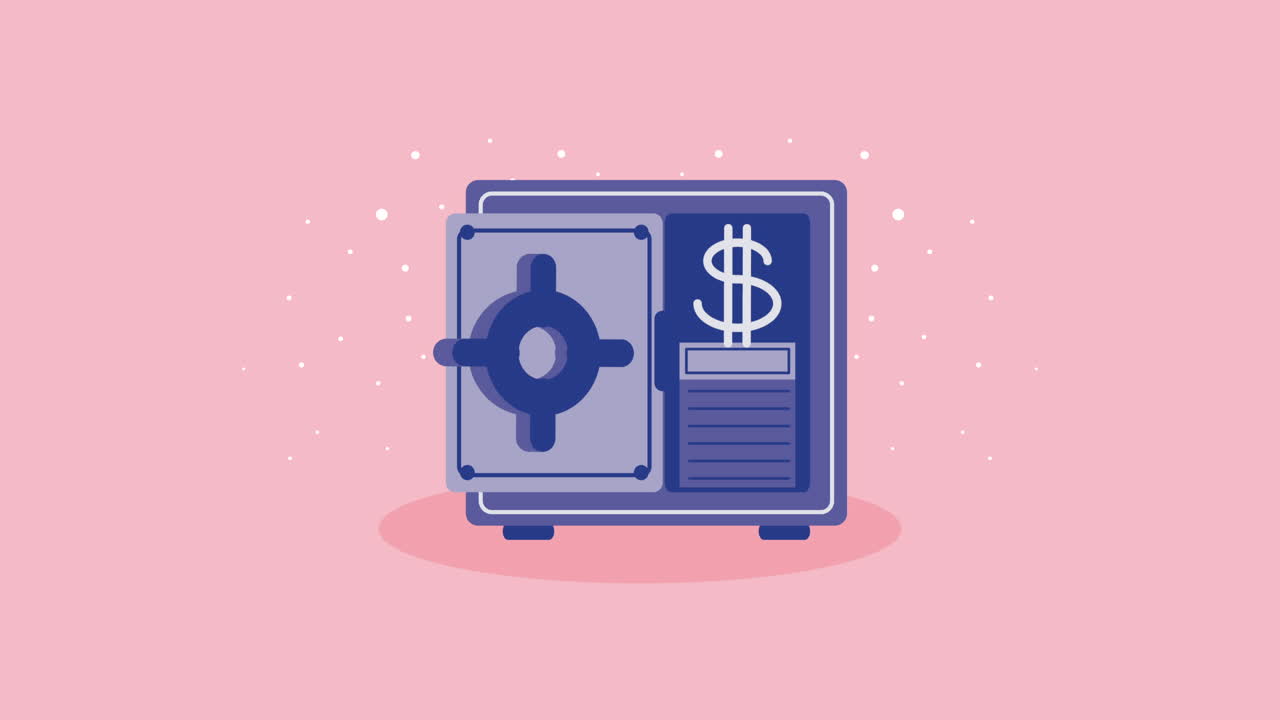 안전한 상자 달러 금융 애니메이션