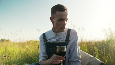 young man making a toast