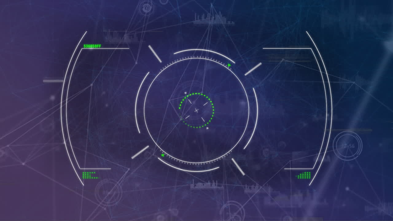 파란색 배경 위의 연결 네트워크의 애니메이션