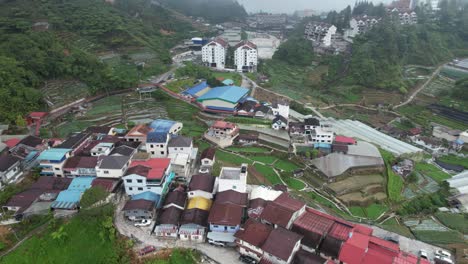 general landscape view of the brinchang district within the cameron highlands area of malaysia