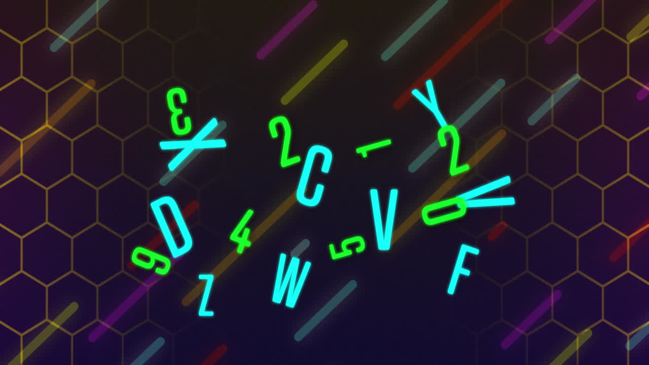 animación de letras sobre senderos de luz digitales