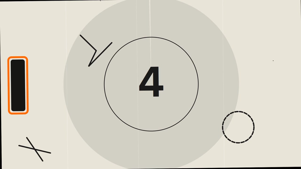 Minimalist Countdown Timer Animation with Geometric Shapes