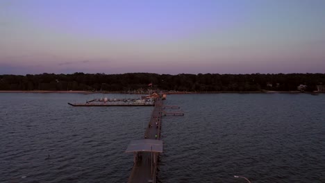 droning the fairhope municipal pier in mobile bay during sunset