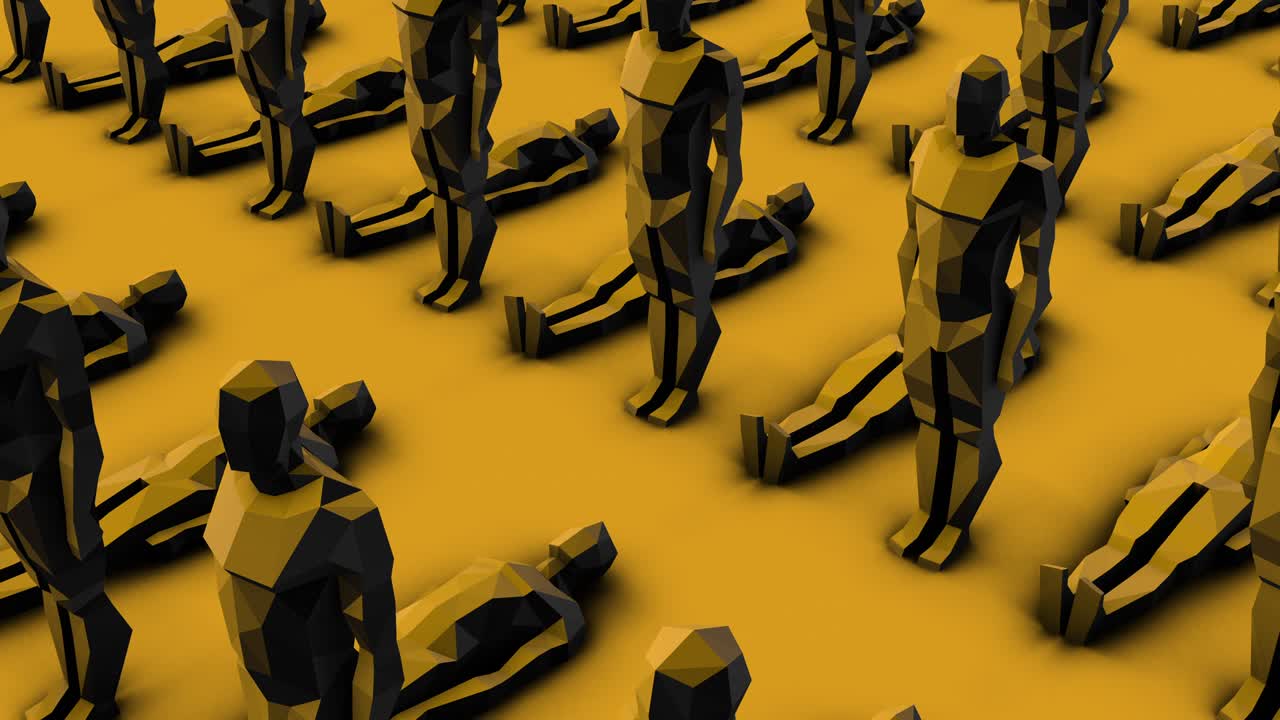 muchos hombres de bajo poli bucle