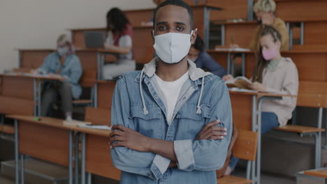 student in a classroom during pandemic