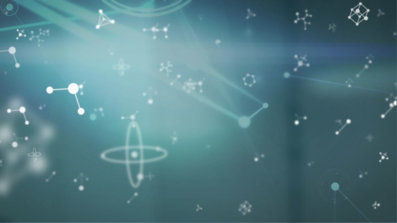 Animation of molecules spinning and networks of connections