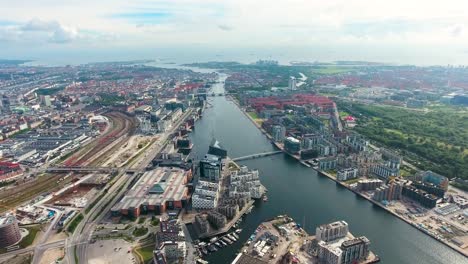 city aerial view over copenhagen