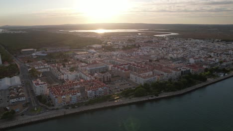 city coast of vila real santo antonio aerial view