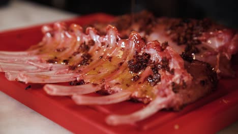 preparing seasoned pork ribs