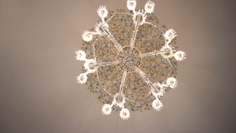 old antique zoomer ceiling light CRYSTAL CHANDELIER indian rotation shot