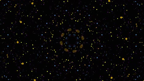 loopable abstract particle explosion - shimmering cosmic kaleidoscopic mandala with radiant fractal symmetry - mesmerizing rhythmic burst