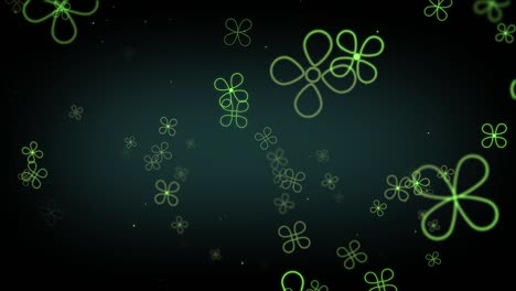 animación de flujo de partículas de flores abstractas