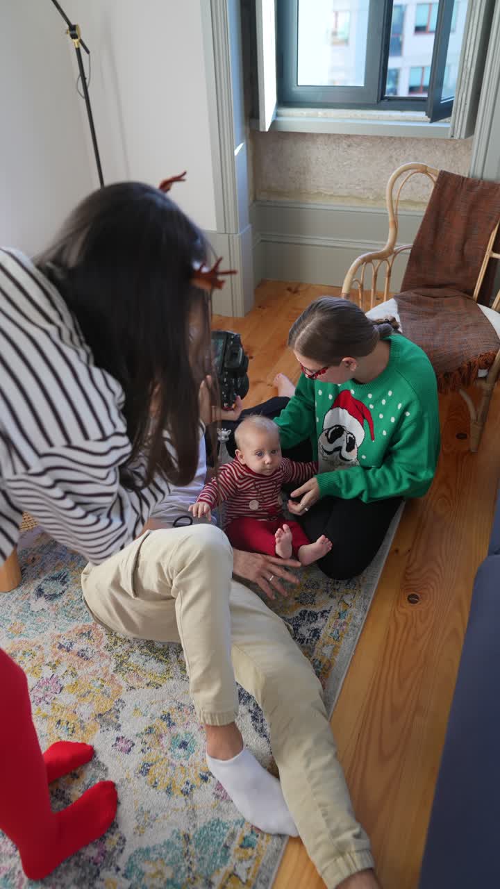 sesión de fotos de navidad en familia