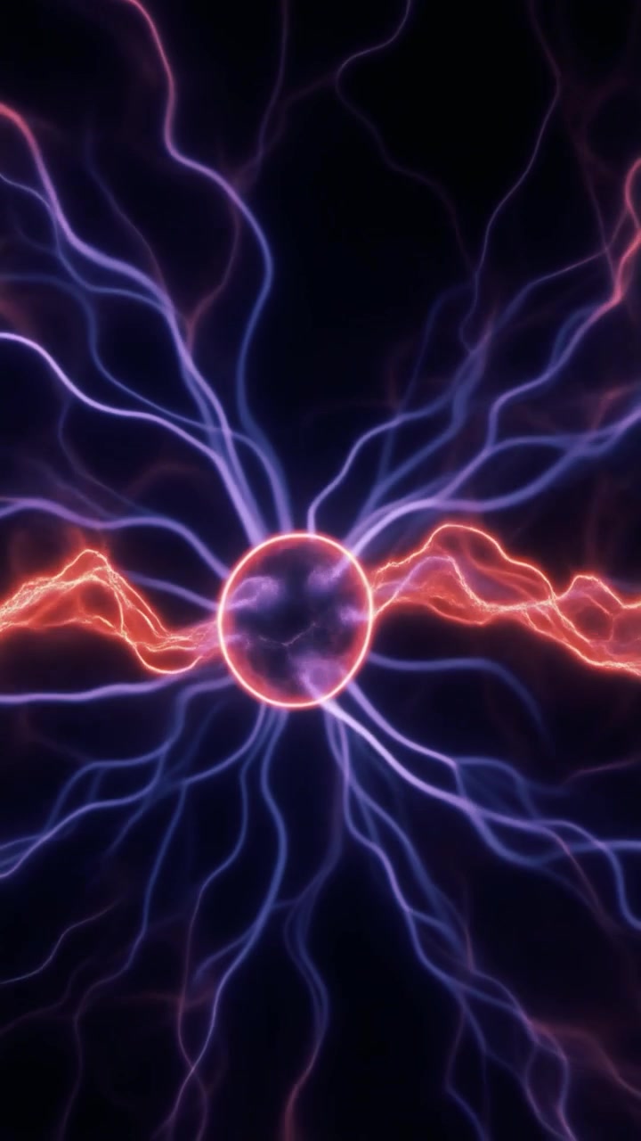 Abstract Plasma Sphere with Glowing Electric Arcs