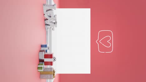 love-themed presentation stage red background mockup vertical