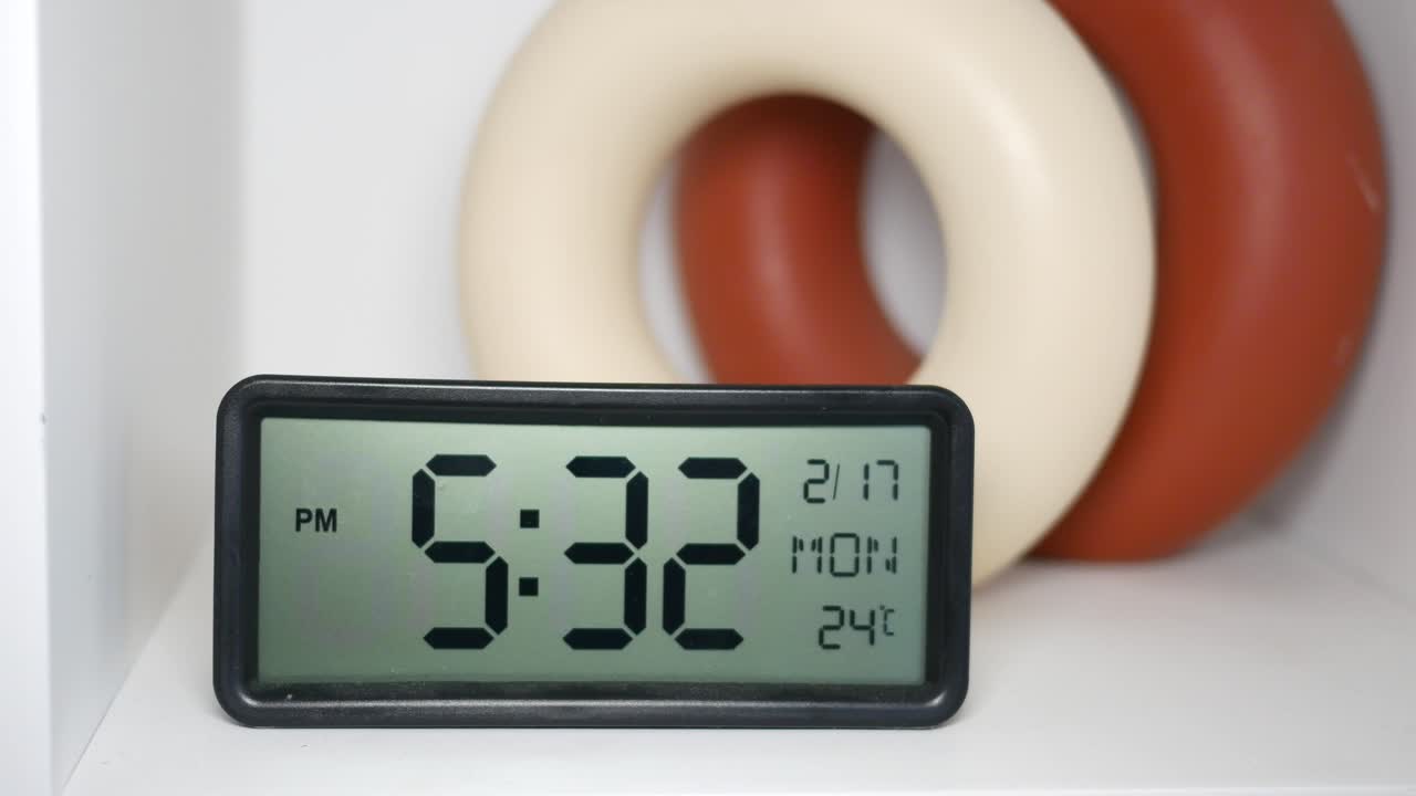 A digital clock showing the time