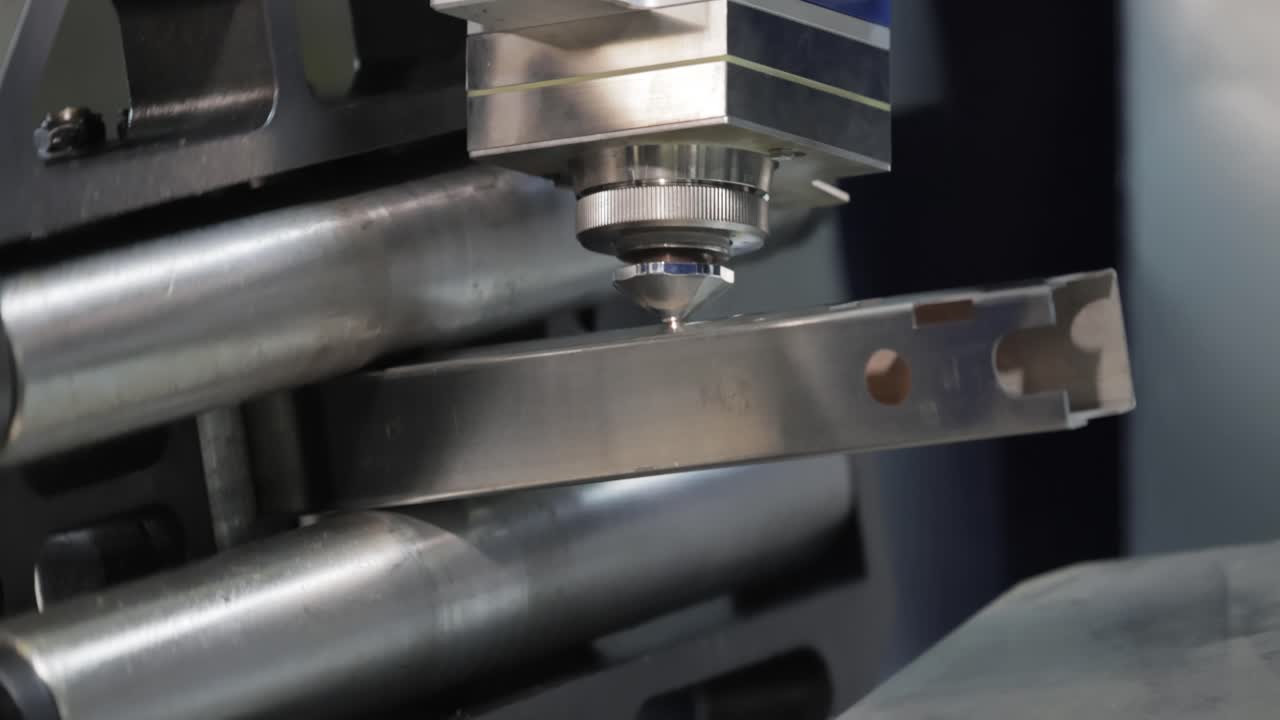 CNC Laser and gas cutting of metal, modern industrial technology.