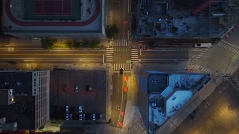 american city streets lit up at night