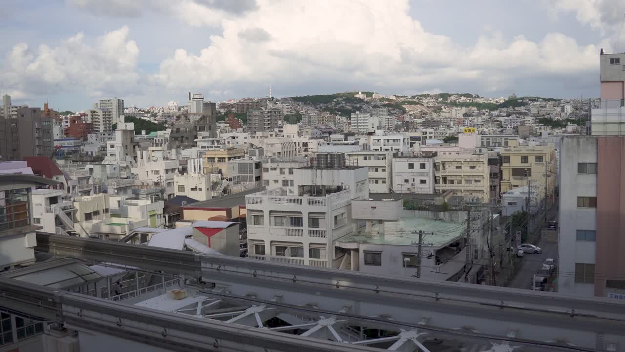 Monorail in an Urban Cityscape