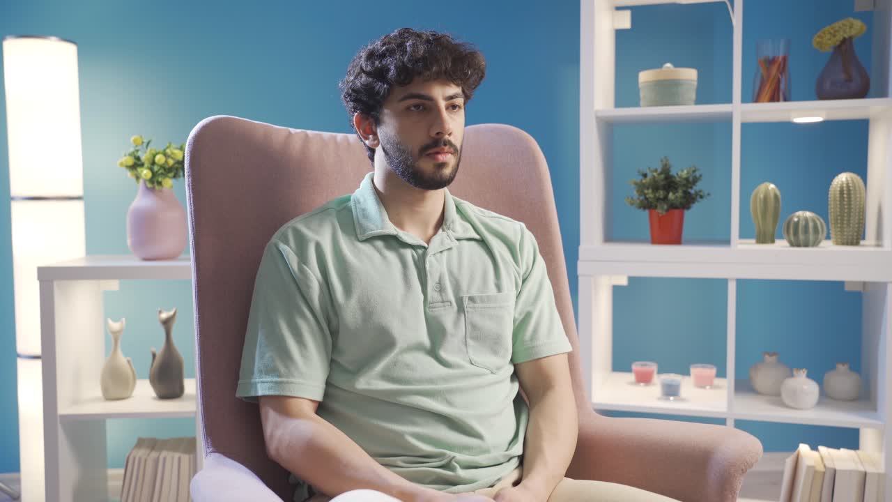 느슨하고 사려 깊은 젊은이의 초상화.