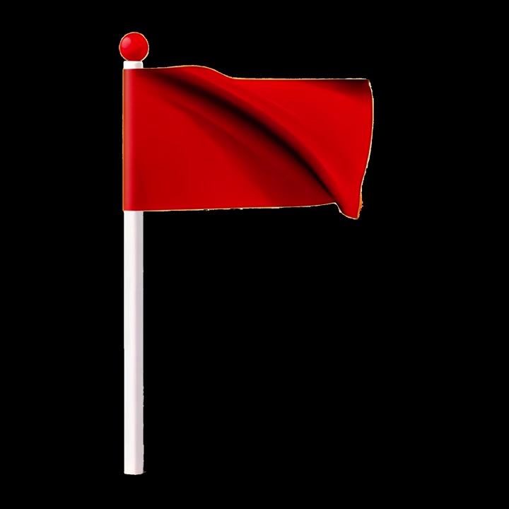 Bendera Merah Berkibar di Tiang dengan Latar Belakang Hitam