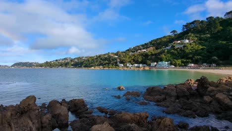 stunning beach and coastal view in wellington, new zealand