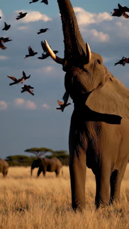 african elephants in their natural habitat