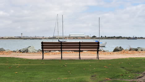 park bench looking out at the sea