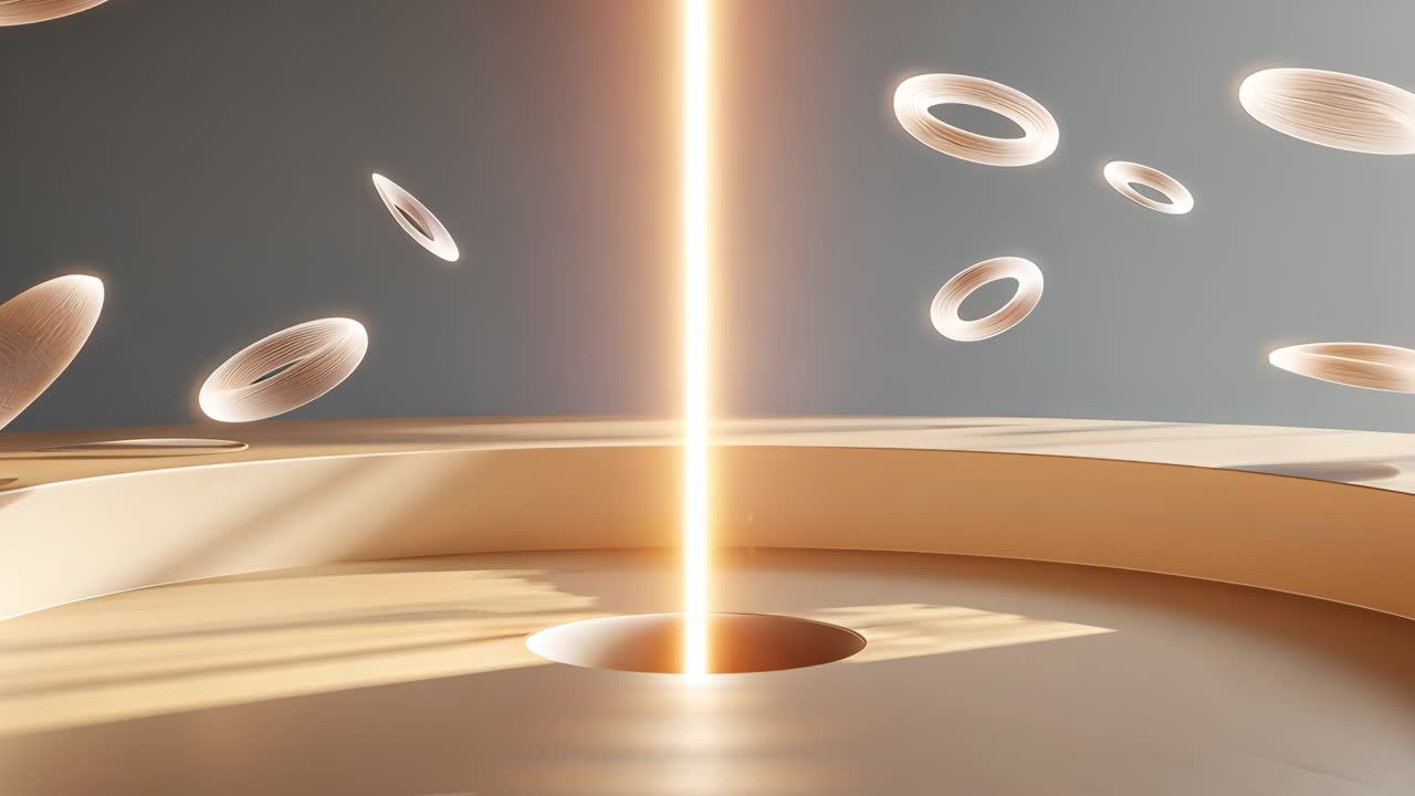 Abstract Rings and Beam of Light