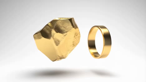 gold nugget and ring