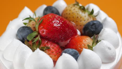 strawberry tart cake close up ,