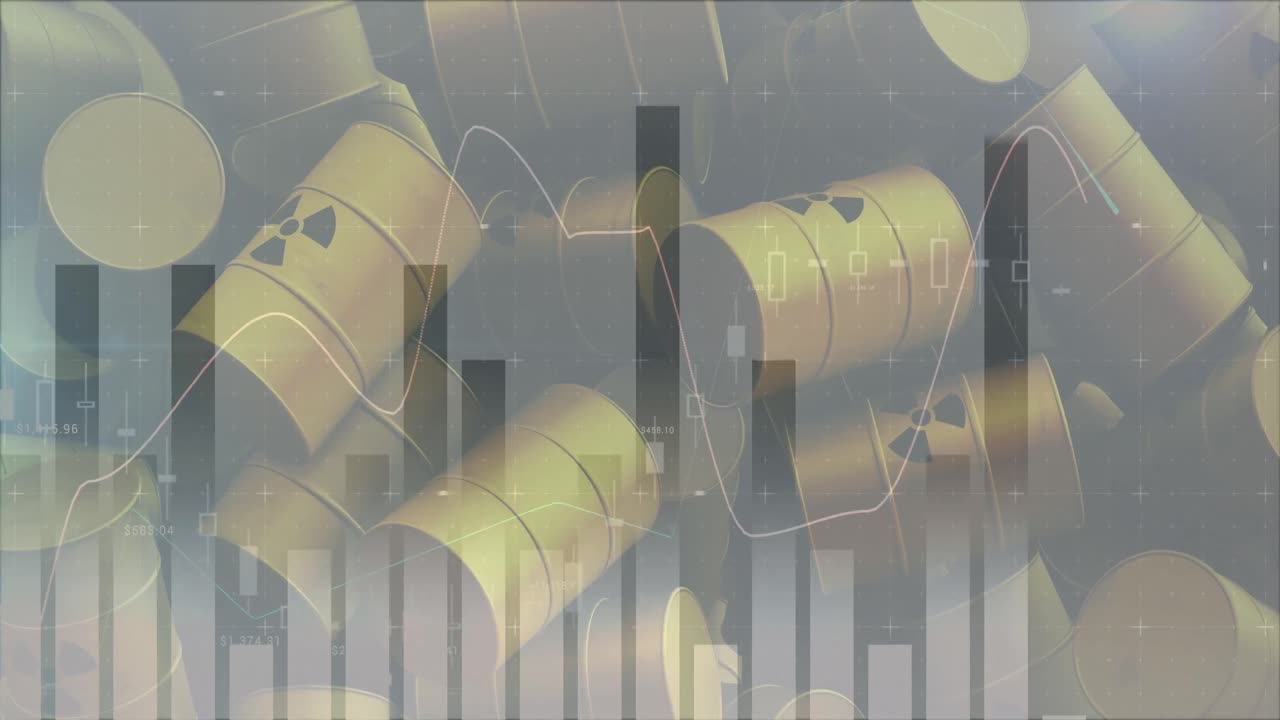 핵 배럴 위의 데이터 처리의 애니메이션