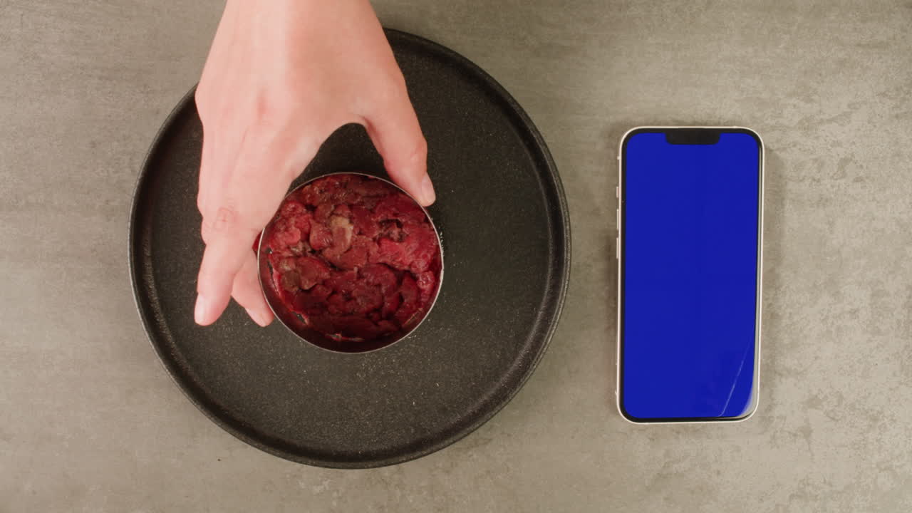 Preparing a Homemade Hamburger Patty