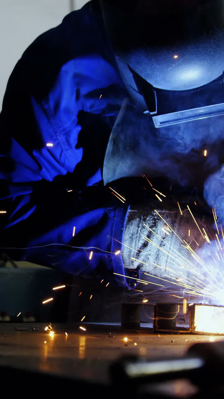 Welder welding a metal