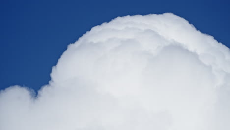 Soft-white-cotton-like-appearance-of-cumulus-cloud-in-blue-sky,-timelapse