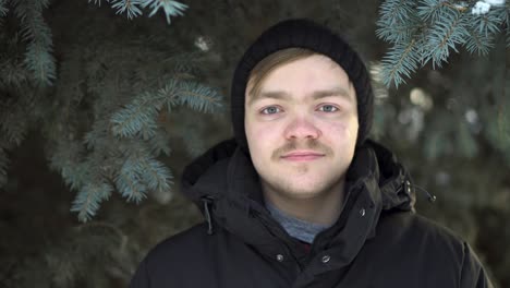 young man in winter outfit