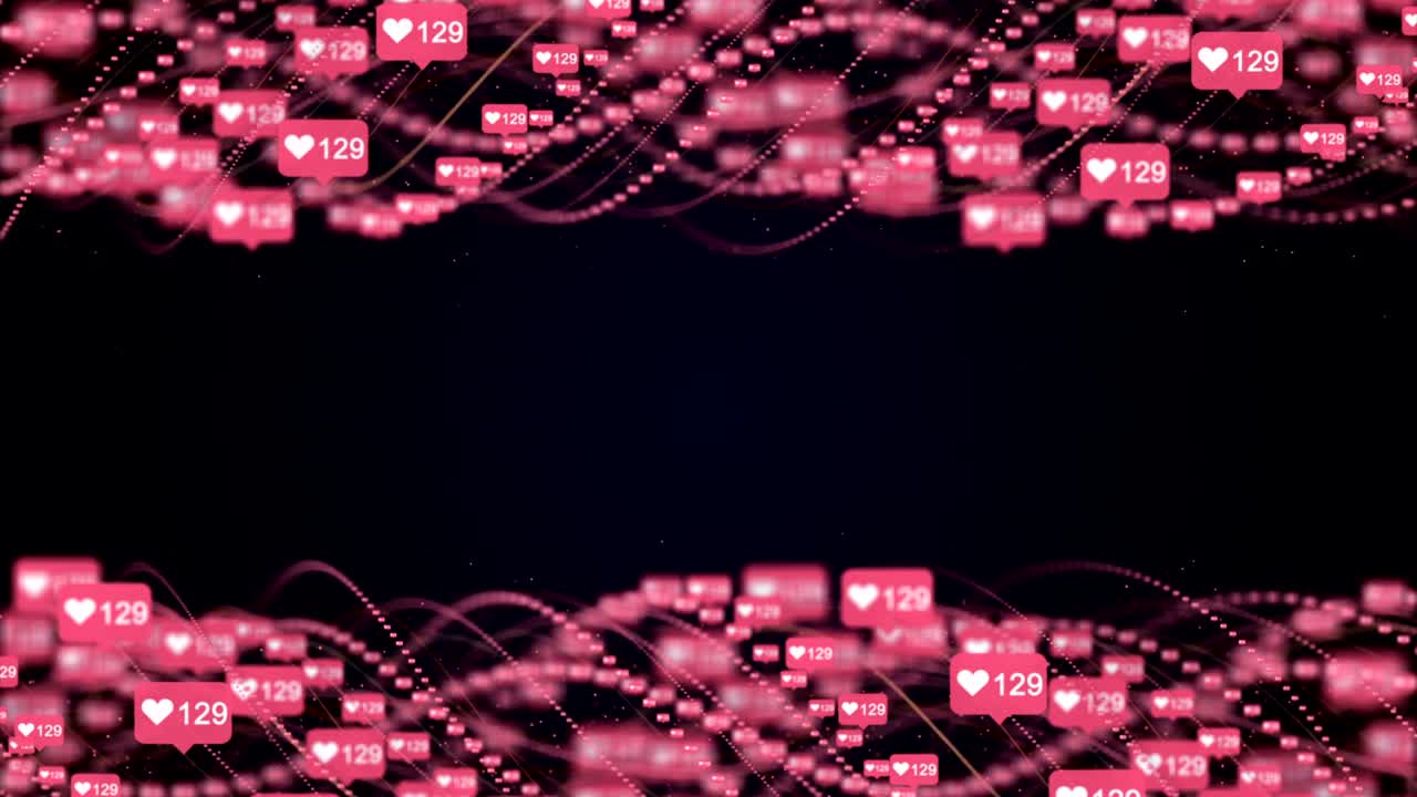 contar corazones emoji contador de animación, emoticones, renderización, fondo, bucle