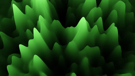 representación digital verde luminoso de una superficie ondulada y triangular