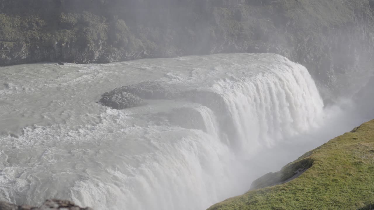 아이슬란드 남서부 에 있는 놀라운 gullfoss 폭포 와 hvita 강 협곡 의 전망