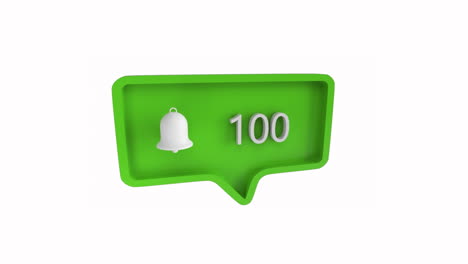 icono de campana con aumento del recuento de números para las redes sociales
