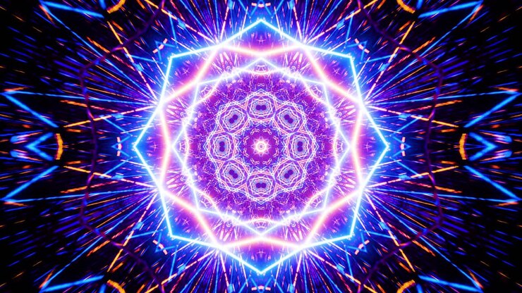 Abstract Neon Mandala Visualizer