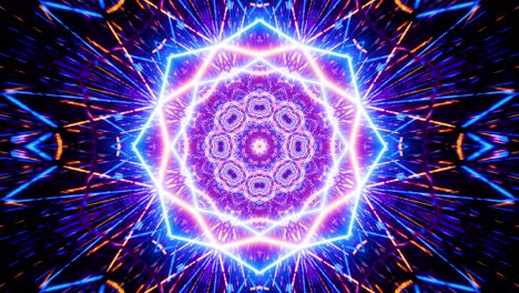 visualizador de mandalas de neón abstractas
